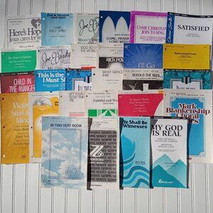 LOT OF 28 Pieces Southern Gospel Sheet Music Church Choir Songs SATB Assorted
